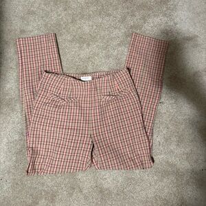 Anthropologie Plaid Pink and Black Pants